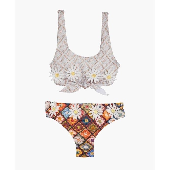 Stella Cove Multi Macrame Front Tie Bikini Beachwear Size 14yrs NWT - Picture 1 of 8